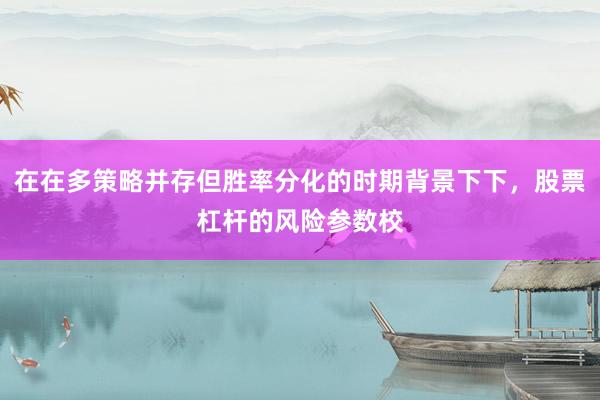 在在多策略并存但胜率分化的时期背景下下，股票杠杆的风险参数校